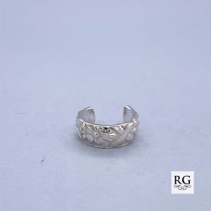 925 FLOWER ETCHED EARCUFF - 4MM - 1g <br/>M11782