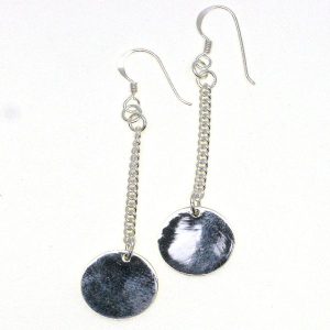 925 FLAT RND DISC ON CHAIN DROP EAR - 62X15 - 4.5g <br/>M11788