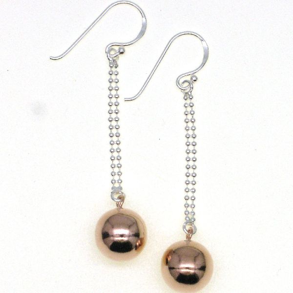 925 RG PL HOL BALL ON BALLS LINK CHAIN EAR - 10MM <br/>M11804 - Image 2