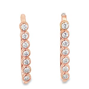 925 RG PL CZ PAVE RECTANGULAR HINGE HOOPS - 31X4 <br/>M11835R