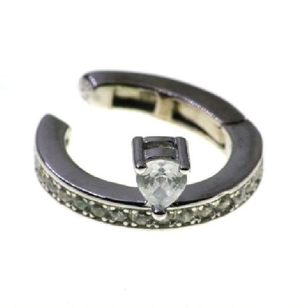 925 CZ PAVE T/DROP DANGLING MILLGRAIN EARCUFF <br/>M11836 - Image 2