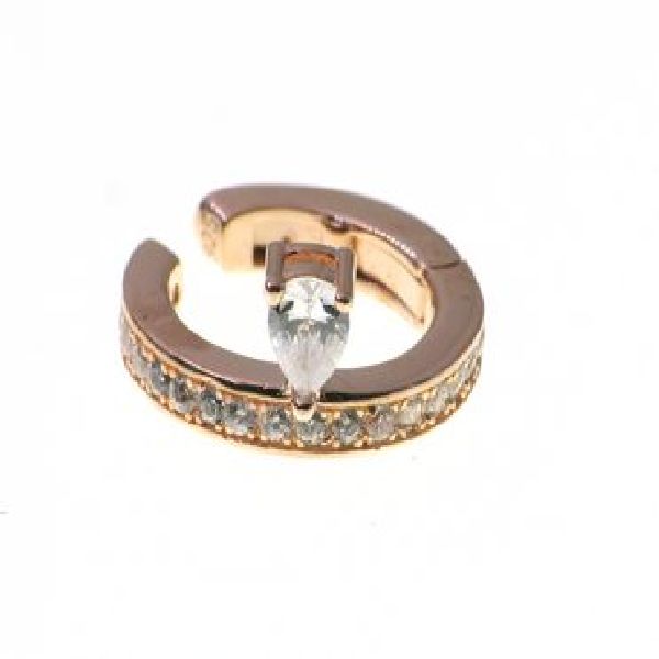925 RG PL CZ PAVE T/DROP DANGLING MILLGR EARCUFF <br/>M11836R - Image 2
