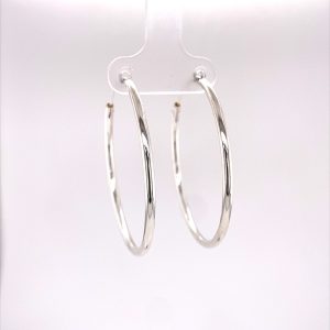 925 PLAIN HINGE HOOPS - 40X2 - 2.74g <br/>M11861