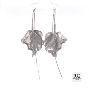 925 MATT IVY LEAF DROP EARRINGS - 63X20 - 6.3g <br/>M11884