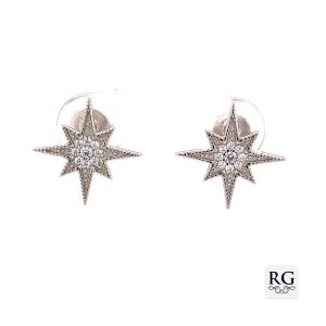 925 CZ PAVE MILLGR BETHLEHEM STAR STUDS - 13X13 1g <br/>M11888