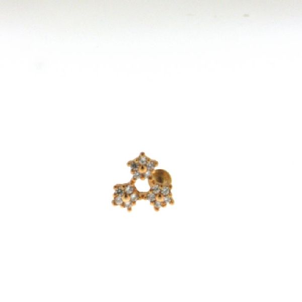 SURGICAL STEEL RG PL CZ PAVE TRIANGLE TRAGUS FLAT <br/>M11918