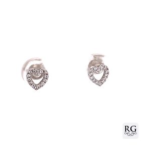 925 CZ PAVE OUTLINE HEART STUDS - 6X6 - 0.65g <br/>M11946