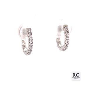 925 CZ PAVE CLAW SET HINGE HOOPS - 12X2 - 1.5g <br/>M11950