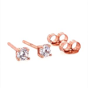 925 RG PL CZ 4 CLAW BASKET SET STUDS - 3MM - 0.5g <br/>M11953R