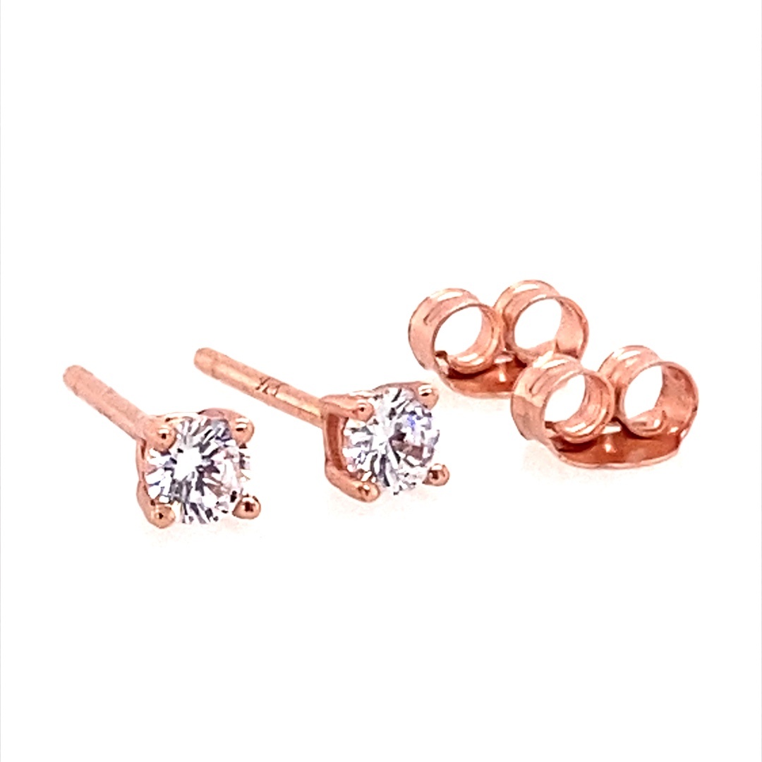 925 RG PL CZ 4 CLAW BASKET SET STUDS - 3MM - 0.5g <br/>M11953R