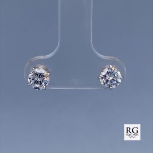 925 CZ 4 CLAW BASKET SET STUDS - 5MM - 0.79g <br/>M11955