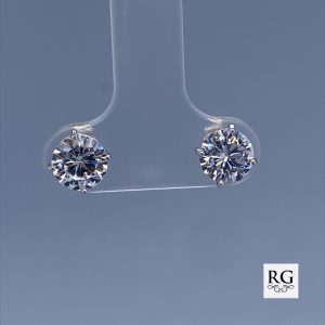 925 CZ 4 CLAW BASKET SET STUDS - 6MM - 1.16g <br/>M11956