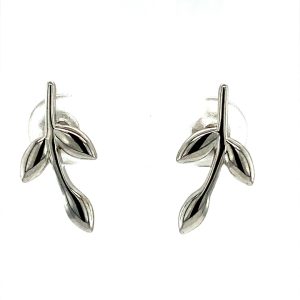 925 PLAIN OLIVE LEAF STUDS - 17X9 - 1.69g <br/>M11982