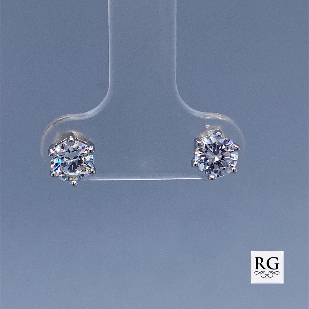 925 CZ 6 CLAW SET STUDS - 5MM - 1.05g <br/>M11983