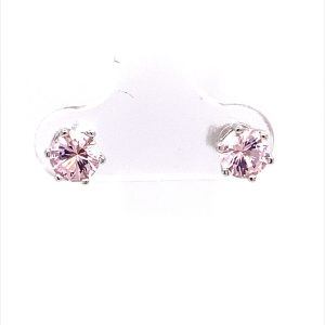 925 PINK CZ 6 CLAW SET STUDS - 5MM - 0.86g <br/>M11983P