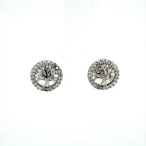 925 CZ PAVE OPEN TREE OF LIFE STUDS - 10MM - 1.5g <br/>M11984