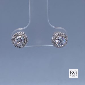 925 CZ PAVE HALO STUDS - 7MM - 1.3g <br/>M11992