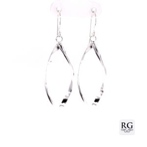 925 OPEN TEARDROP TWIST EARRINGS - 53X17 - 3.7g <br/>M12022