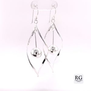 925 HANGING BALL SPIRAL T/DROP EAR - 65X19 - 5.2g <br/>M12023