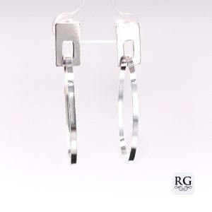 925 RECT DISC+PAPERCLIP DROP EAR - 42X7 - 4.9g <br/>M12033