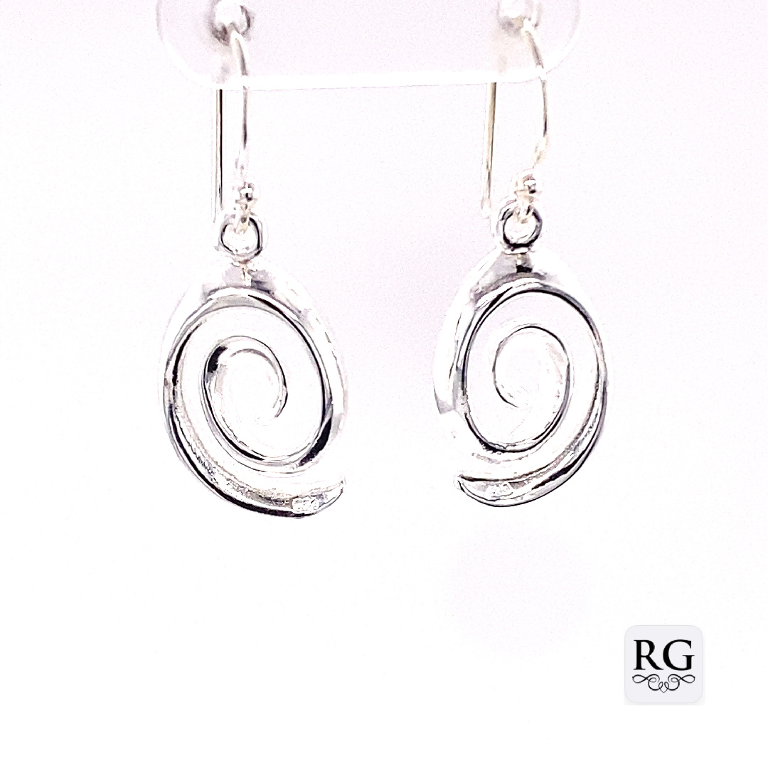 925 OPEN SPIRAL HANGING EARRINGS - 30X11 - 4.2g <br/>M12039