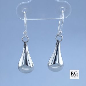 925 HOLLOW PUFF TEARDROP HANGING EAR - 30X8 - 1.9g <br/>M12040