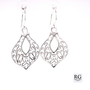 925 FILIGREE MILLGRAIN TEARDROP EAR - 36X17  2.95g <br/>M12053