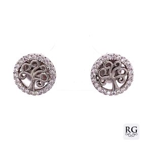 925 TREE OF LIFE CZ PAVE HALO STUDS - 10MM - 2.1g <br/>M12063