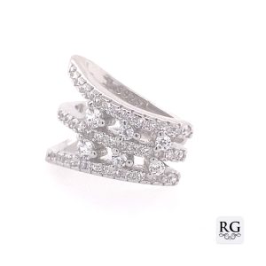 925 TRIP OPEN CUT CZ PAVE EAR CUFF - 14X11 - 1.74g <br/>M12077