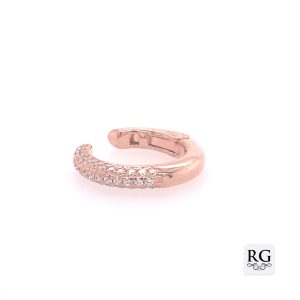 925 RG PL CZ PAVE HINGE EAR CUFF - 14X2.5 - 1.23g <br/>M12081R