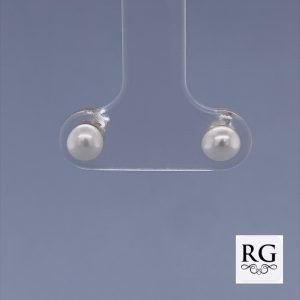 925 WHITE FW PEARL STUDS - 4MM - 0.5g <br/>M12105