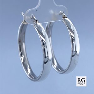 925 HOLLOW OVAL TUBE HINGE HOOPS - 35X5 - 7g <br/>M12109
