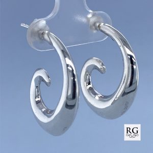 925 HOLLOW SPIRAL HOOPS - 25X4 - 6.5g <br/>M12115