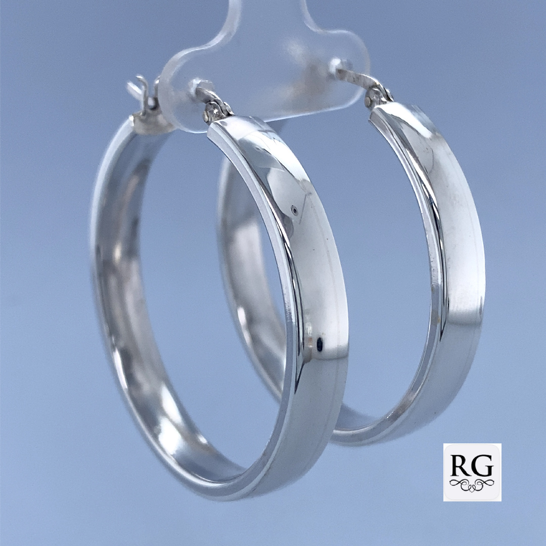 925 HOLLOW RECT TUBE HINGE HOOPS - 40X6 - 10.5g <br/>M12117