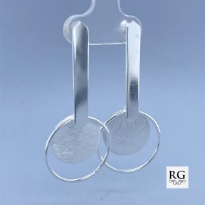 925 SCRATCH RND DISC ON BAR DROP EAR - 50X22  7.3g <br/>M12125