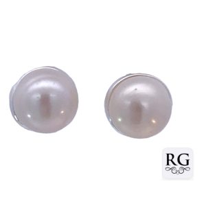 925 WHITE FW PEARL TUBE SET STUDS - 13MM - 5.6g <br/>M12132