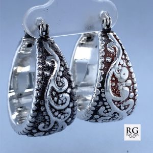 925 ELECTROFORM OXI ETCH HOOPS - 26X13 - 8g <br/>M12135