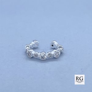 925 CZ PAVE MILLGRAIN CIRCLES EARCUFF - 3MM  0.85g <br/>M12141