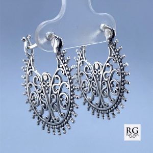 925 OXI FLAT FILIGREE CIRCLE EARRINGS - 26X1 - 4g <br/>M12144