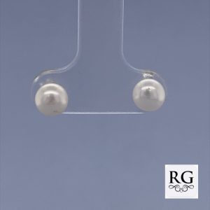 925 WHITE FW PEARL STUDS - 5MM - 0.75g <br/>M12146