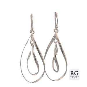 925 DBL TWIST OUTLINE T/DROP EAR - 58X19 - 4.1g <br/>M12203