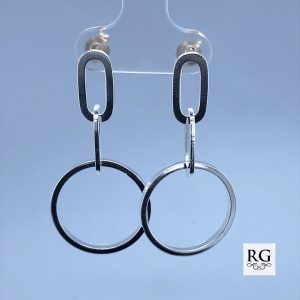 925 DBL OVAL+CIRCLES DROP EAR - 38X19 - 4.2g <br/>M12206