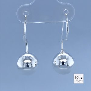 925 HOLLOW BALL DROP EARRINGS - 27X10 - 2.5g <br/>M12222