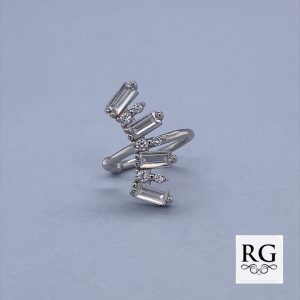 925 BAGUETTE+RND CZ PAVE EARCUFF - 16X12 - 1.2g <br/>M12300