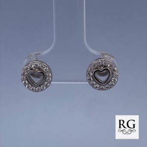 925 OUTLINE HEART CIRCLE OF LIFE STUDS - 8MM  1.4g <br/>M12304