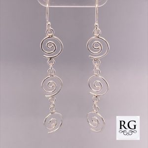 925 TRIP SPIRALS DANGLE EARRINGS - 54X9 - 2.48g <br/>M12328