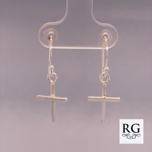 925 PLAIN CROSS DROP EARRINGS - 29X10 - 1.2g <br/>M12329