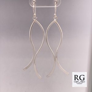 925 PLAIN LONG DBL SPIRAL DROP EARRINGS - 70X2  5g <br/>M12332