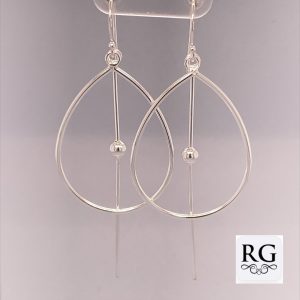 925 LONG BAR+BALL IN OPEN T/DROP EAR - 61X27 - 4g <br/>M12347
