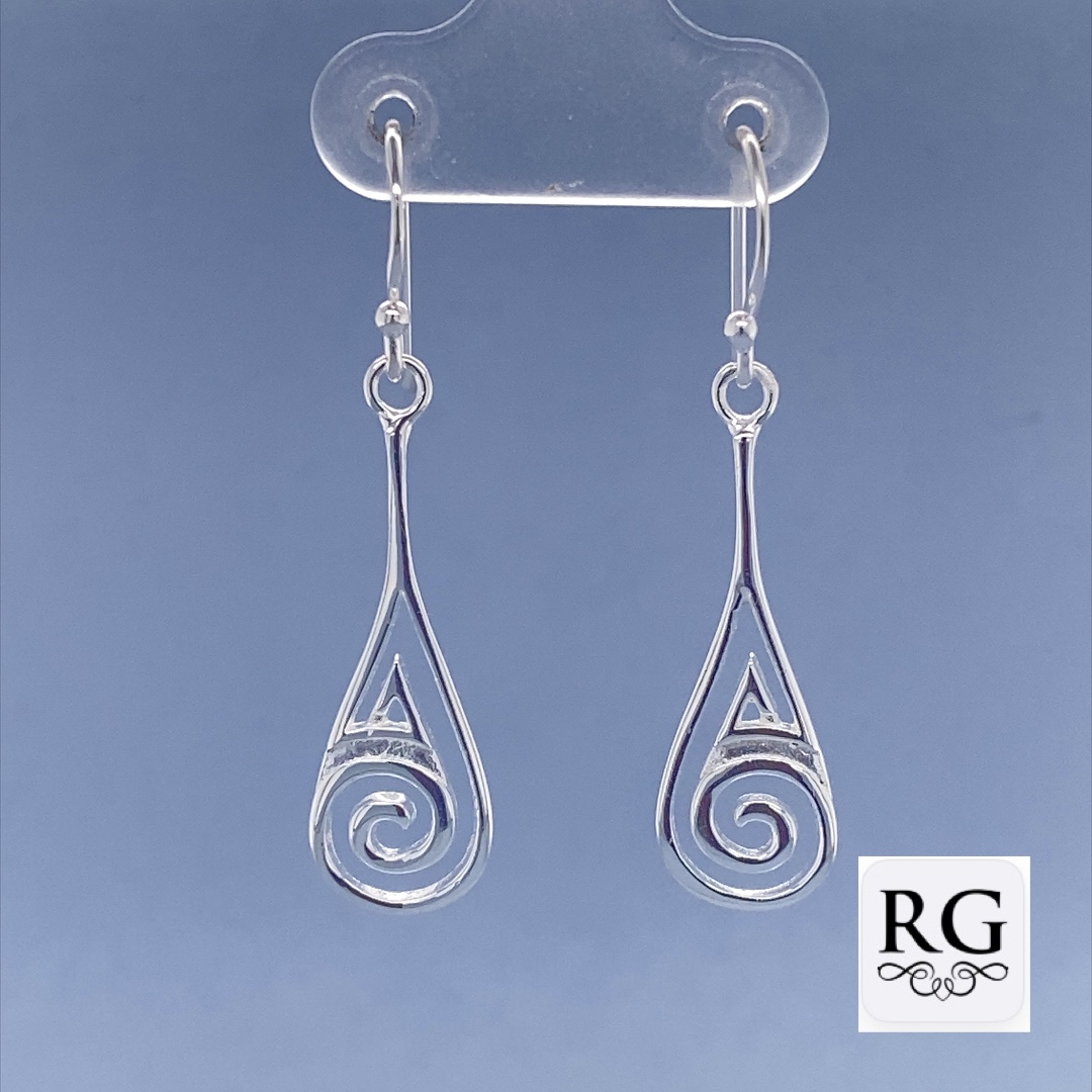925 DROP SPIRAL IN TEARDROP EAR - 38X9 - 2.4g <br/>M12352